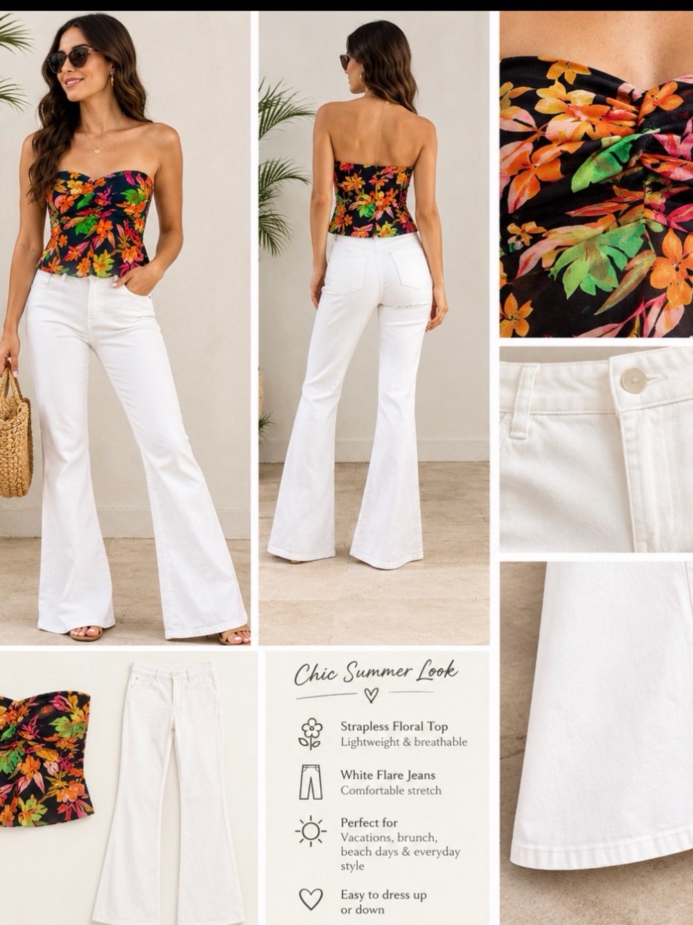 SADIE & SAGE women's tropicoqueta tube top